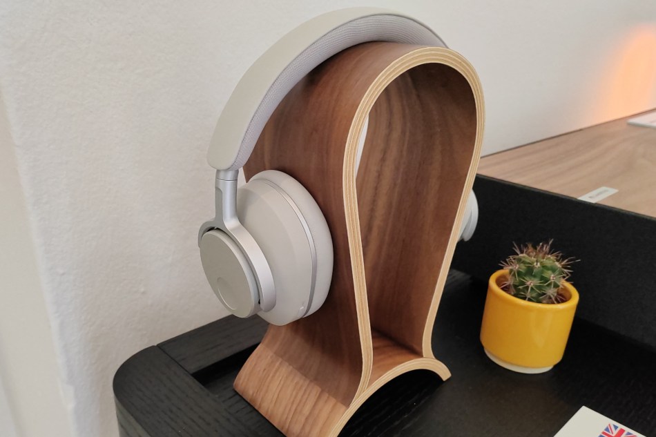 Cambridge Audio P100 headphones on a stand