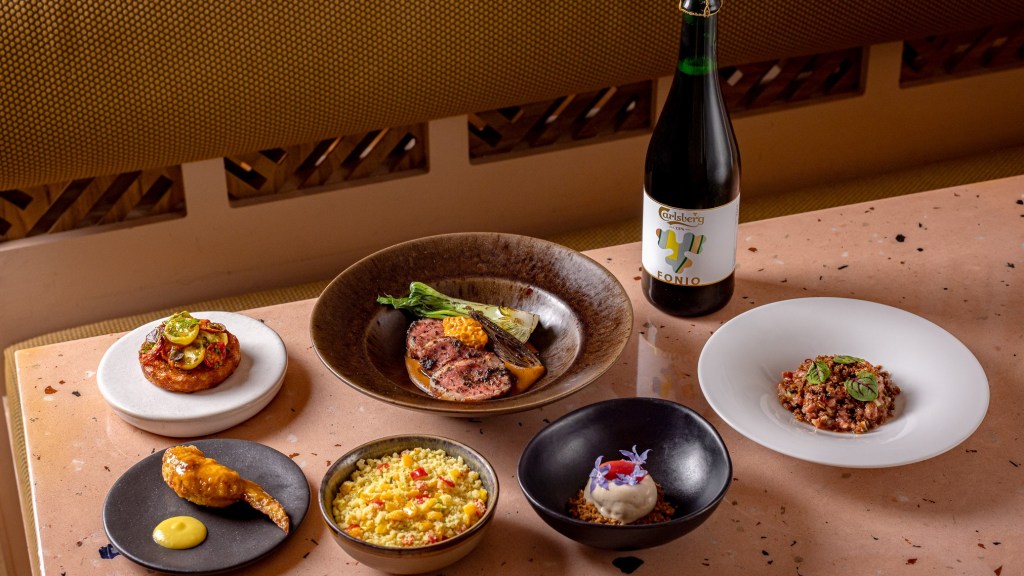 Carlesberg Fonio beer and meal