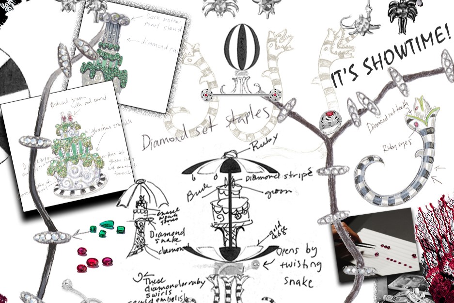 Fabergé x Beetlejuice mood board Beetlejuice Egg Objet Moodboard