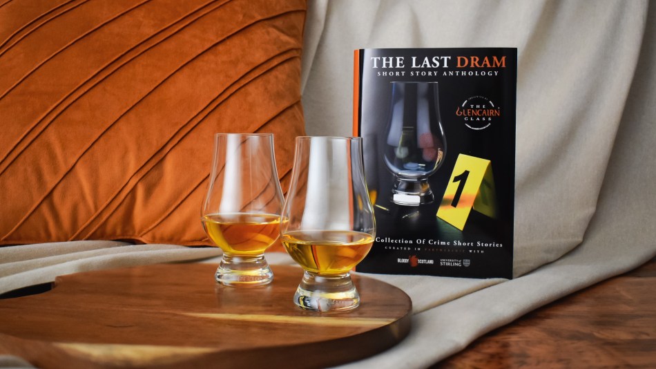 The Last Dram book and whisky on table