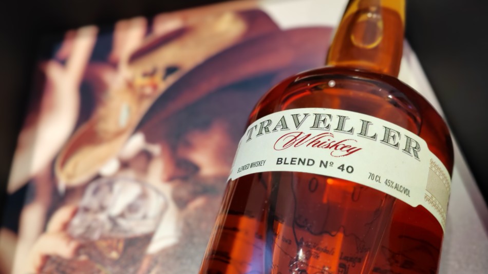 Traveller whiskey label close up