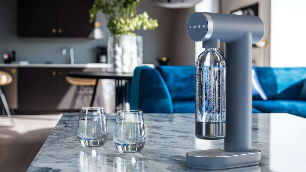 Smeg soda maker in a designer kitchen