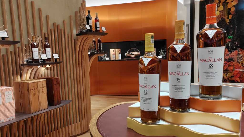 The Macallan display at whisky boutique Heathrow