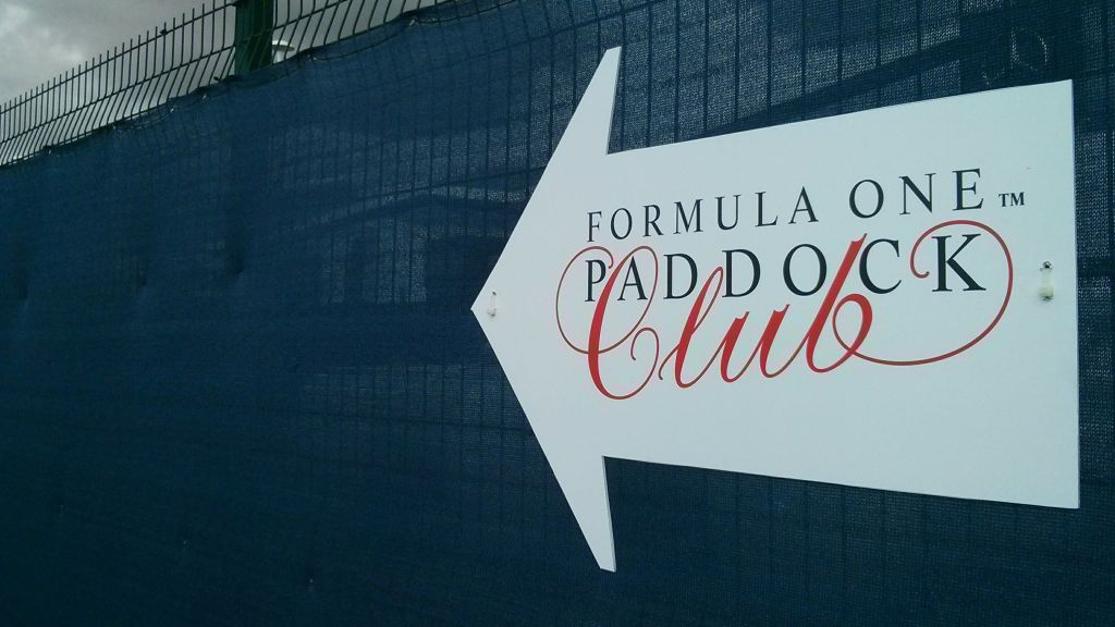 Paddock club signage