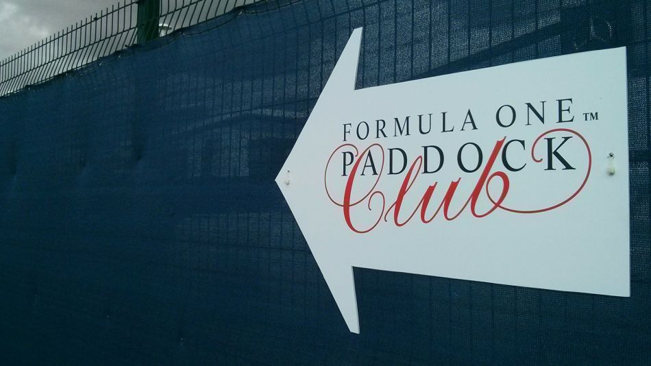 Paddock club signage