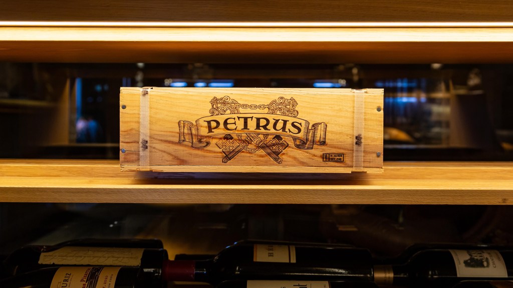 Petrus 2006 wine in casket