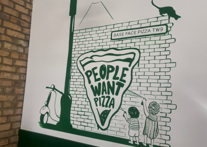 Base Face pizza wall mural 