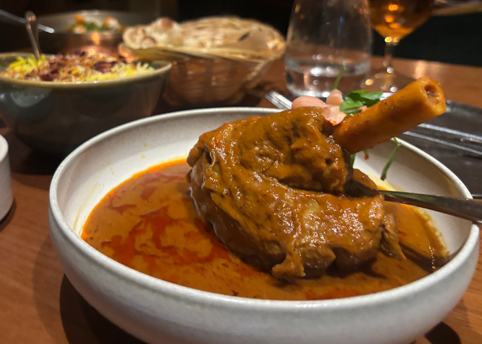 Lamb shank at Farzi London