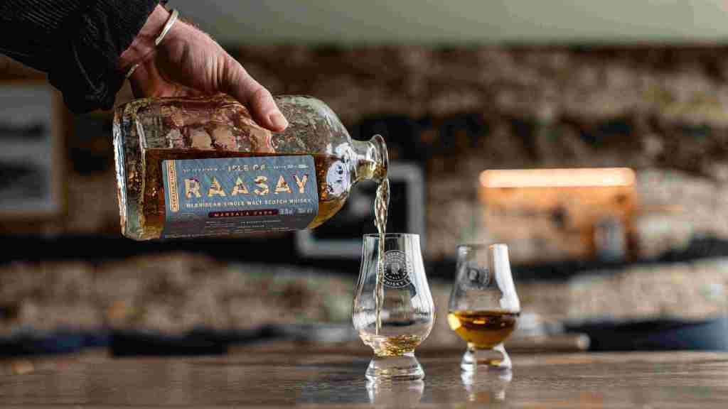 Isle of Raasay Marsala whisky in glass