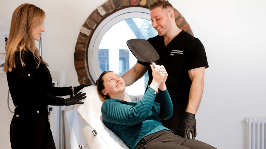 Dr Ed Robinson with a patient