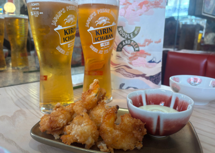 Fried prawns at Noodle and Beer London 