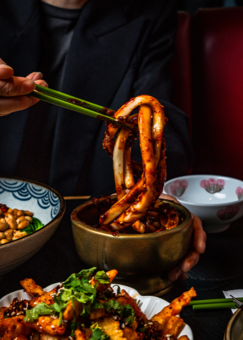Bowl of noodles at Noodle and Beer london
