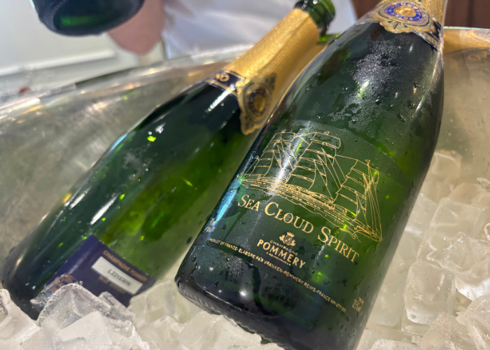 Sea Cloud Spirit own Pommery champagne