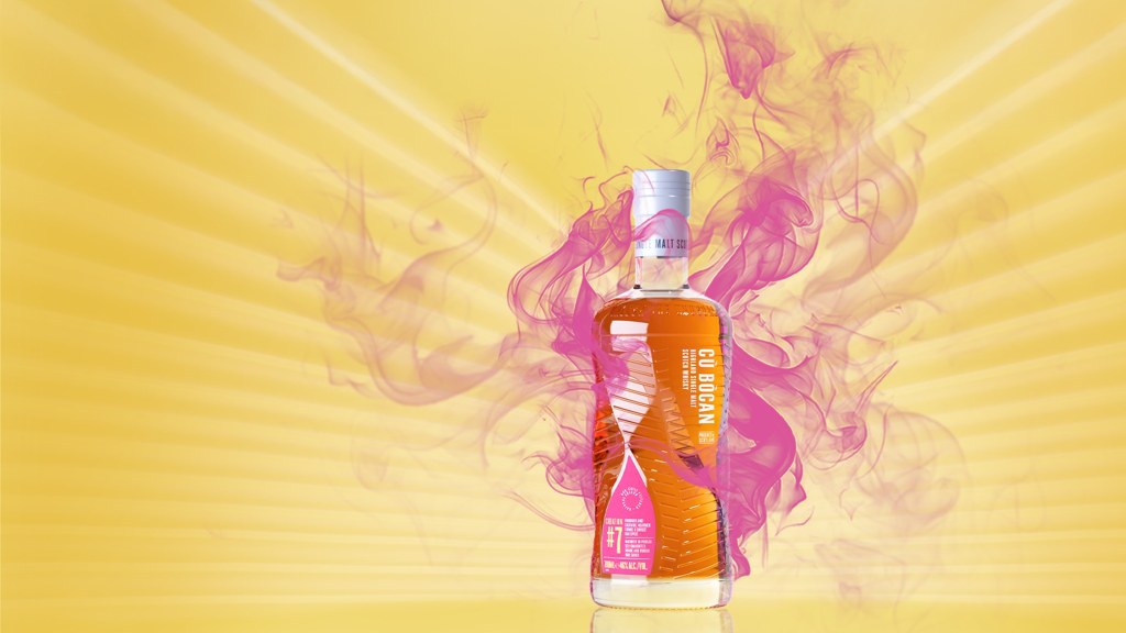 Tomatin whisky Bottle and arty background