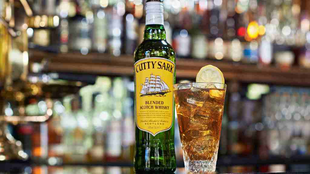 Cutty Sark whisky on the bar