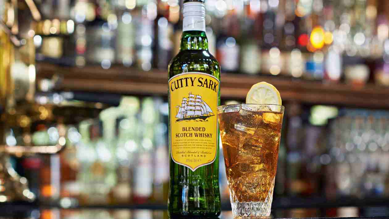 Cutty Sark whisky on the bar