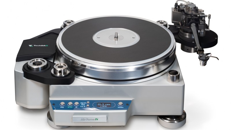Air Force IV turntable and Air Force 10 tonearm on white background