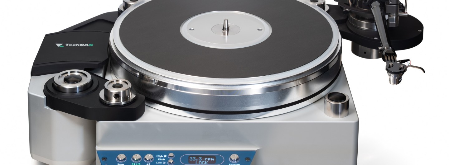 Air Force IV turntable and Air Force 10 tonearm on white background