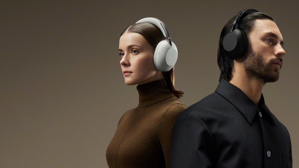 Sony 1000X_THE_COLLEXION_headphones in Platinum_and_Blackworn by models