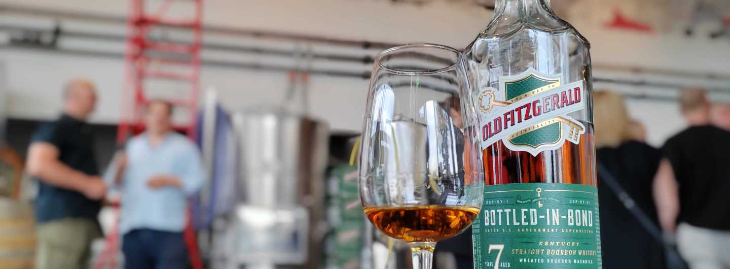 Heaven Hill Old Fitzgerald 7YO bottle and dram at London launch
