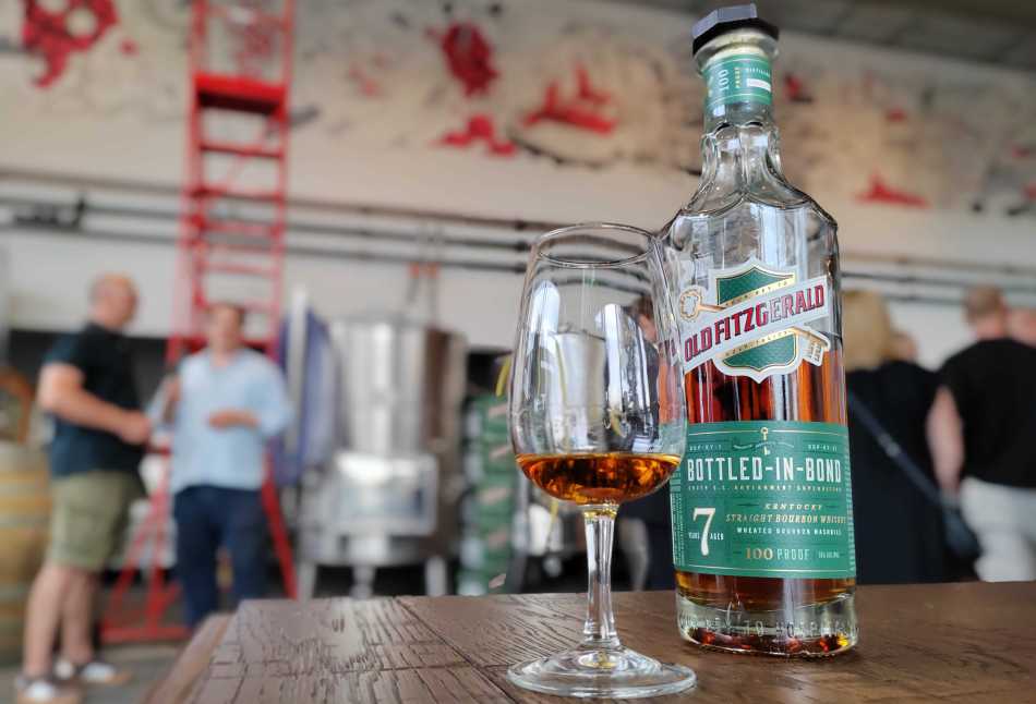 Heaven Hill Old Fitzgerald 7YO bottle and dram at London launch
