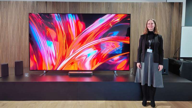 Sony Bravia 9 II 115-inch screen with person for scale