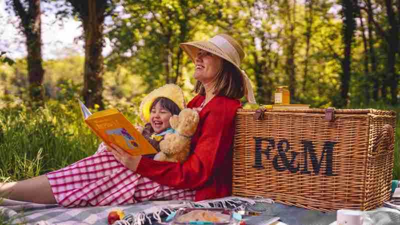 Fortnum Mason and Disney hamper in forest