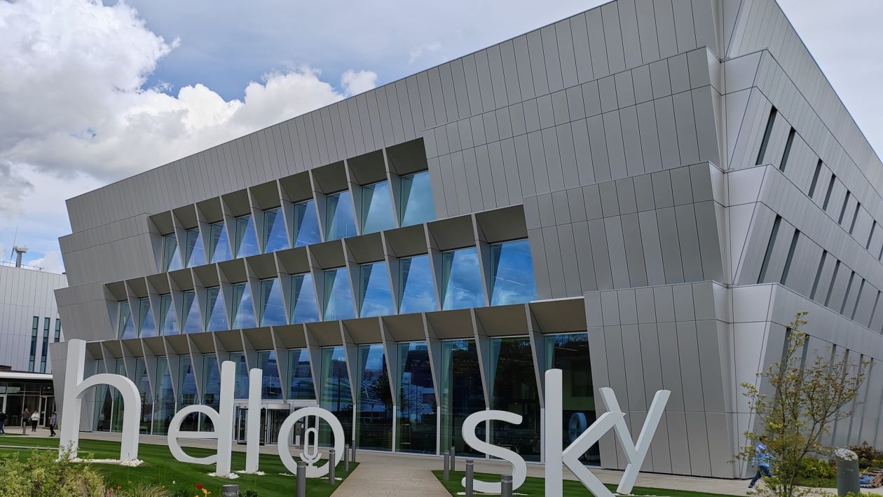 Hello Sky sign at Sky UK campus